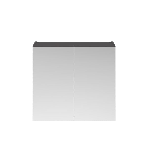 Nuie Non Illuminated Mirror Cabinets,Nuie Gloss Grey Nuie Athena 2 Door Non Illuminated Mirrored Cabinet (50/50) 800mm Wide