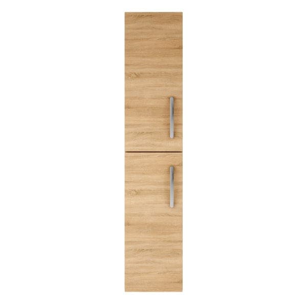 Nuie Tall Storage Units,Modern Storage Units Natural Oak Nuie Athena 2 Door Wall Hung Tall Storage Unit 300mm Wide