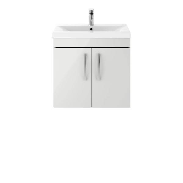 Nuie Athena 2 Door Wall Hung Vanity Unit With Basin-4 600mm Wide