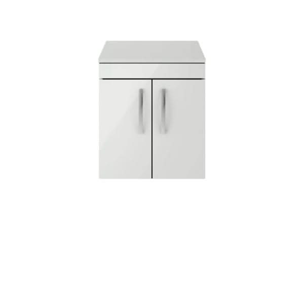 Nuie Athena 2 Door Wall Hung Vanity Unit With Worktop 500mm Wide