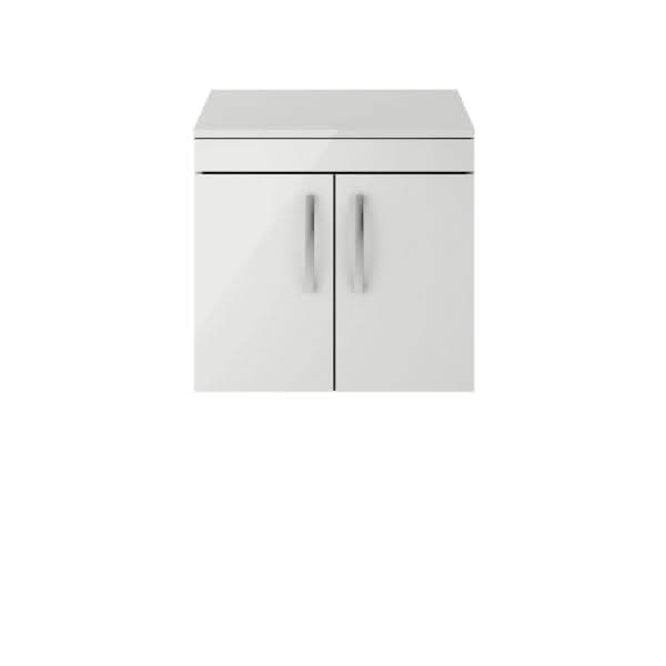 Nuie Athena 2 Door Wall Hung Vanity Unit With Worktop 600mm Wide