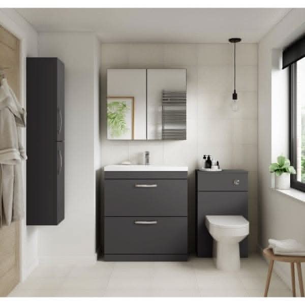 Nuie Floor Standing Vanity Units,Modern Vanity Units,Basins With Floor Standing Vanity Units,Nuie Nuie Athena 2 Drawer Floorstanding Vanity Unit With Basin-3 800mm Wide