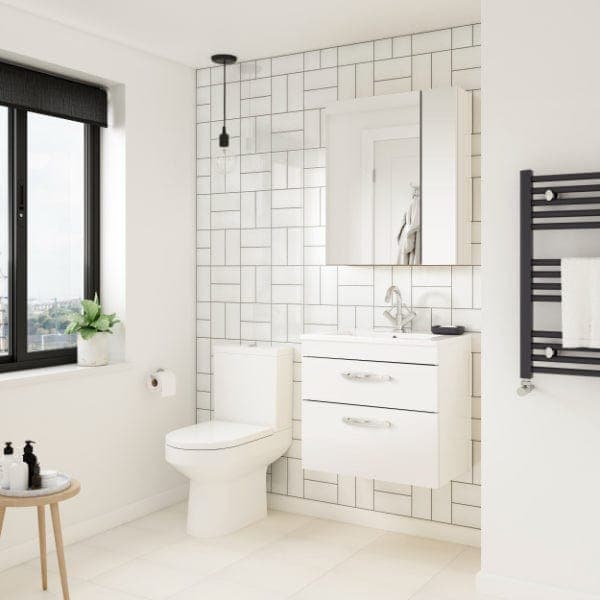 Nuie Wall Hung Vanity Units,Modern Vanity Units,Basins With Wall Hung Vanity Units,Nuie Nuie Athena 2 Drawer Wall Hung Vanity Unit With Basin-3 500mm Wide