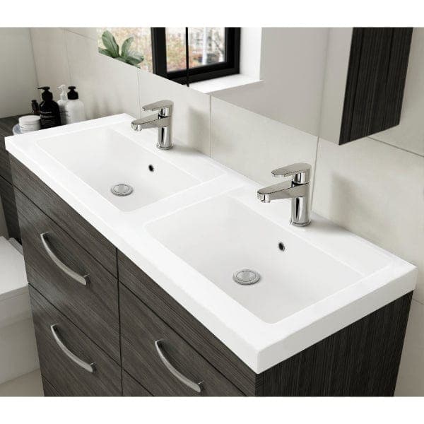 Nuie Floor Standing Vanity Units,Modern Vanity Units,Basins With Floor Standing Vanity Units,Nuie Nuie Athena 4 Drawer Floorstanding Vanity Unit With Double Basin 1200mm Wide