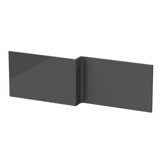Nuie Bath Panels,Nuie Gloss Grey Nuie Athena Square Shower Bath Front Panel 520mm x 1700mm