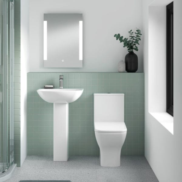 Nuie Close Coupled Toilets,Modern Close Coupled Toilets,Rimless Close Coupled Toilets Nuie Ava Rimless Close Coupled Toilet With Push Button Cistern And Soft Close Seat - White