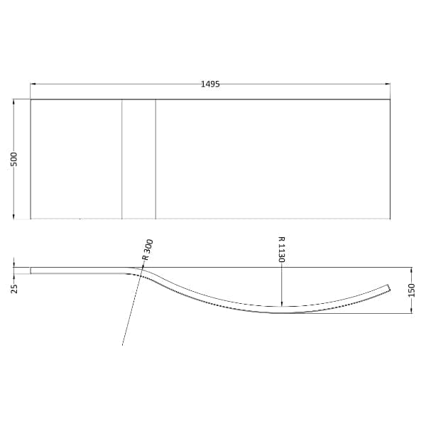 Nuie Bath Panels,Nuie,Bath Accessories Nuie B Shaped Shower Bath Front Panel - White