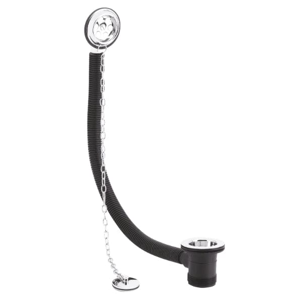 Nuie Bath Wastes Nuie Bath Waste With Overflow Brass Plug And Link Chain - Chrome