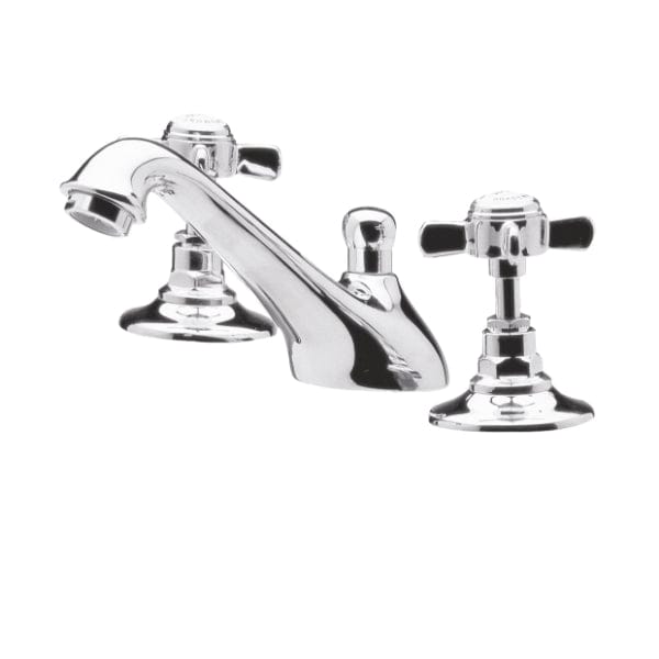 Nuie Basin Mixer Taps,Deck Mounted Taps,Traditional Taps Nuie Beaumont 3-Hole Basin Mixer Tap with Pop Up Waste - Chrome