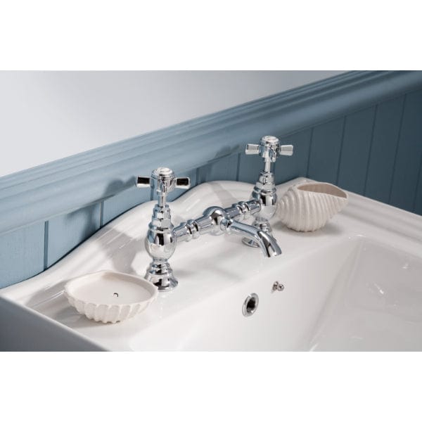Nuie Wall Mounted Taps,Basin Mixer Taps,Traditional Taps Nuie Beaumont Luxury 2-Hole Basin Mixer Tap - Chrome