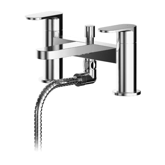 Nuie Bath Shower Mixer Taps,Deck Mounted Taps,Modern Taps Nuie Binsey Deck Mounted Bath Shower Mixer Tap with Shower Kit - Chrome