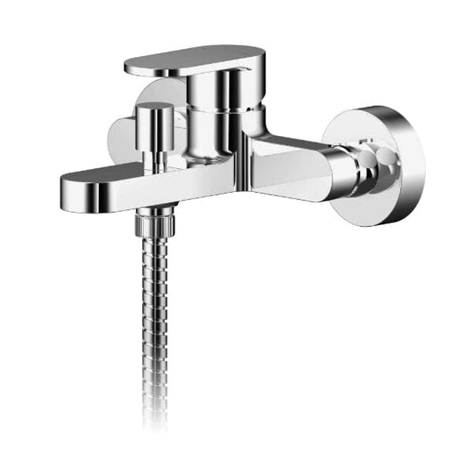 Nuie Bath Shower Mixer Taps,Wall Mounted Taps,Modern Taps Nuie Binsey Wall Mounted Bath Shower Mixer Tap with Shower Kit - Chrome
