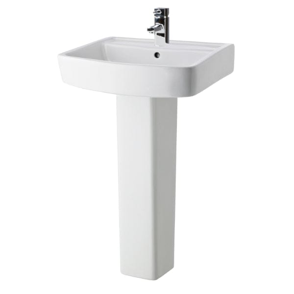 Nuie Full Pedestal Basins,Modern Basins Nuie Bliss 520mm Basin With Full Pedestal - 1 TH - White