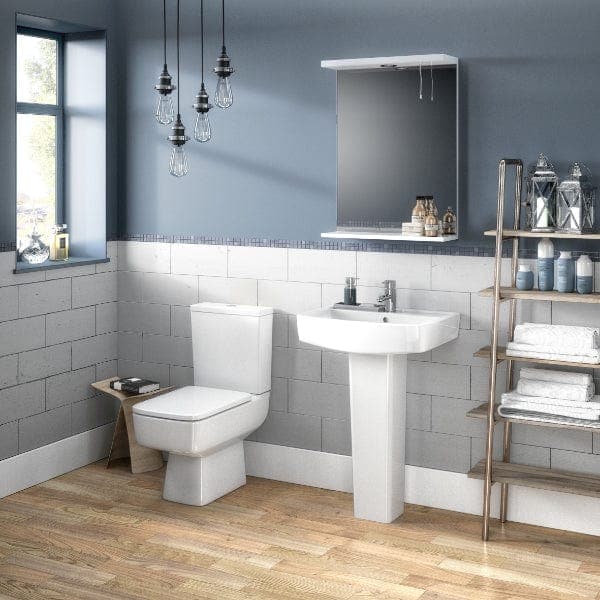 Nuie Full Pedestal Basins,Modern Basins Nuie Bliss 520mm Basin With Full Pedestal - 1 TH - White