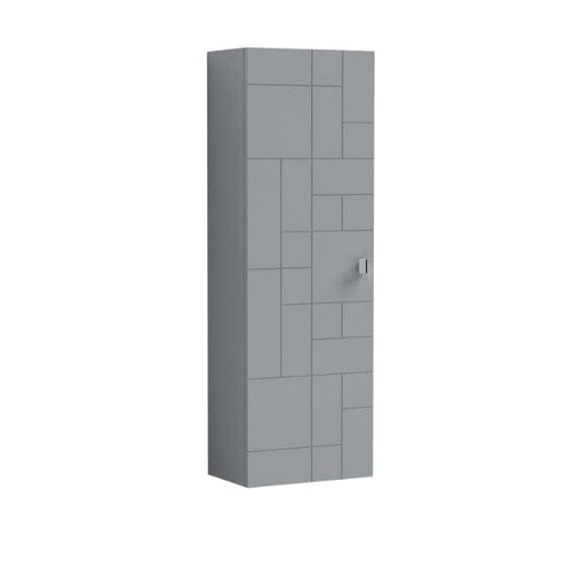 Nuie Tall Storage Units,Modern Storage Units Satin Grey Nuie Blocks 1 Door Wall Hung Tall Storage Unit 400mm Wide