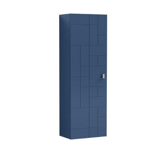 Nuie Tall Storage Units,Modern Storage Units Satin Blue Nuie Blocks 1 Door Wall Hung Tall Storage Unit 400mm Wide