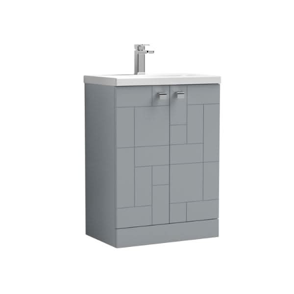 Nuie Blocks 2 Door Floorstanding Vanity Unit With Basin-2 600mm Wide