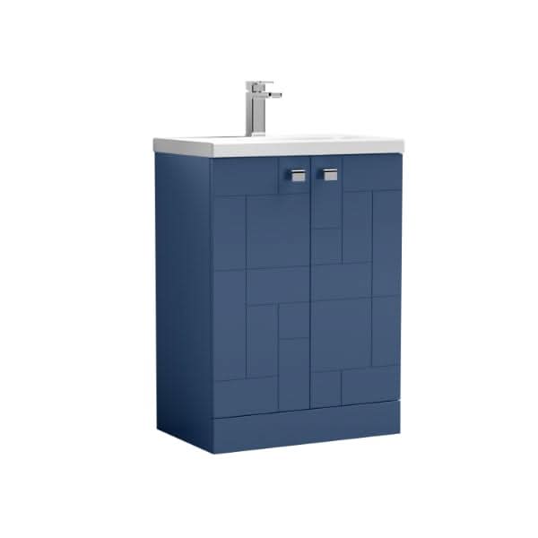 Nuie Blocks 2 Door Floorstanding Vanity Unit With Basin-3 600mm Wide