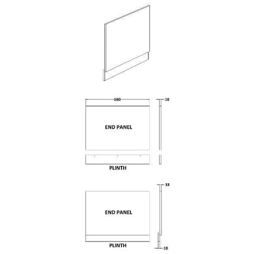Nuie Bath Panels,Nuie Nuie Blocks Bath End Panel And Plinth 680mm x 560mm