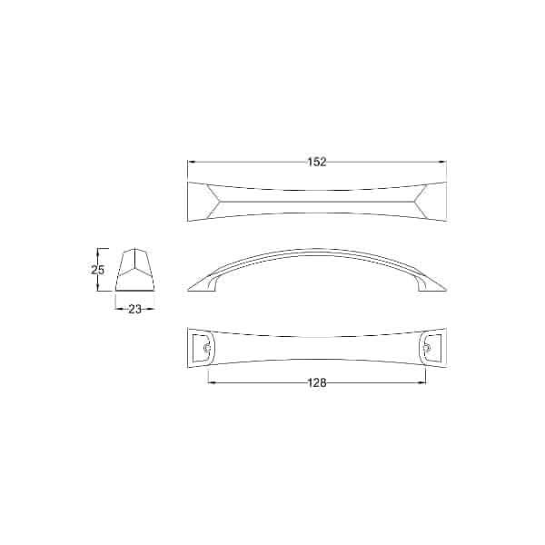 Nuie Other Furniture Accessories, Nuie Nuie Bow Furniture Handle - 152mm Wide - Satin Nickel