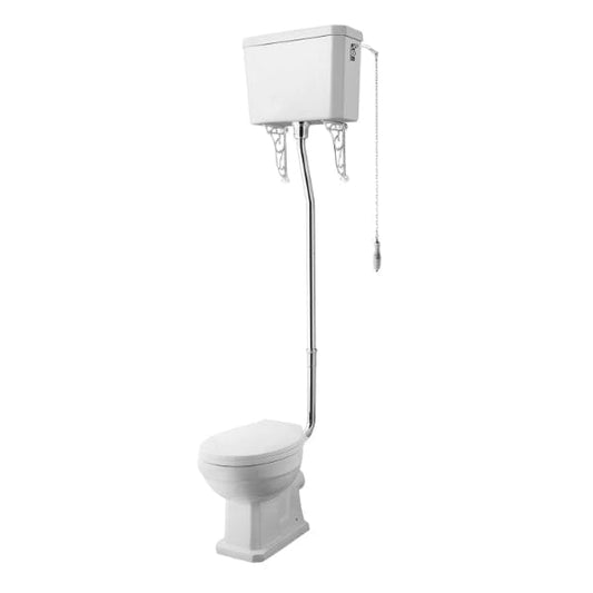 Nuie High Level Toilets,Traditional Close Coupled Toilets Nuie Carlton High Level Toilet With Cistern And Flush Pipe Kit - White