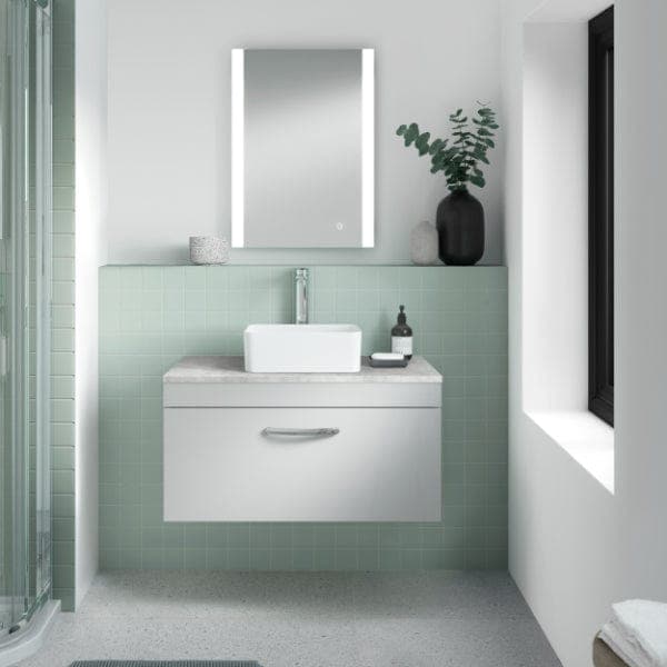 Nuie Illuminated Mirrors Nuie Castor Ambient LED Illuminated Mirror With Touch Sensor - 700mm x 500mm - Clear