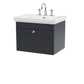 Nuie Wall Hung Vanity Units,Modern Vanity Units,Basins With Wall Hung Vanity Units,Nuie Satin Anthracite / 600mm / 3 Tap Hole Nuie Classique 1 Drawer Wall Hung Vanity Unit With Basin
