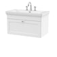 Nuie Wall Hung Vanity Units,Modern Vanity Units,Basins With Wall Hung Vanity Units,Nuie Satin White / 800mm / 3 Tap Hole Nuie Classique 1 Drawer Wall Hung Vanity Unit With Basin
