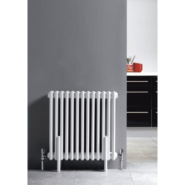 Nuie Column Radiators Nuie Colosseum Horizontal 3 Column Radiator - 600mm x 605mm - High Gloss White