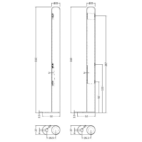 Nuie Other Heating Accessories Nuie Colosseum Radiators Legs - High Gloss White