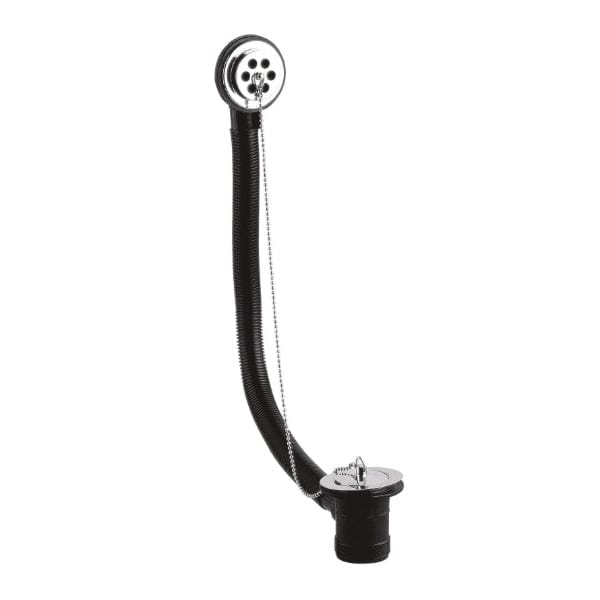Nuie Bath Wastes Nuie Contract Bath Waste With Overflow Brass Plug And Ball Chain - Chrome