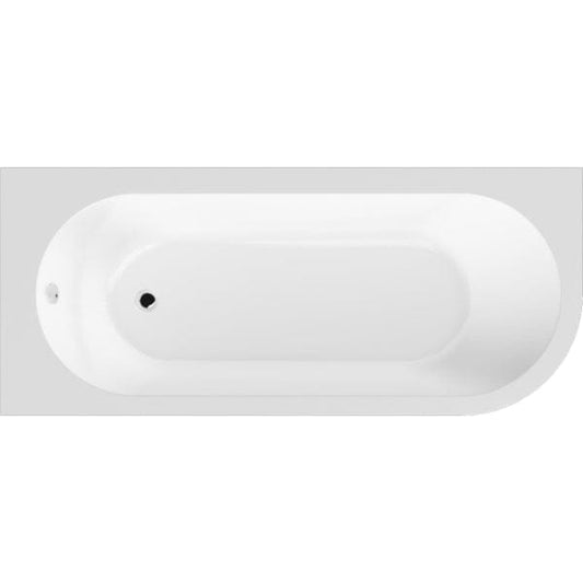 Nuie Freestanding Baths,Nuie,Modern Freestanding Baths,Back to Wall Baths Left Nuie Crescent Back to Wall Bath - 1700mm x 725mm - White