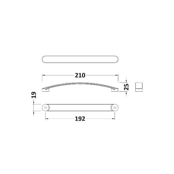 Nuie Other Furniture Accessories,Nuie Nuie D Shape Bar Furniture Handle 210mm Wide