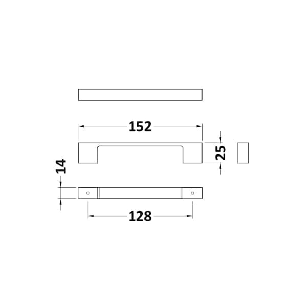 Nuie Other Furniture Accessories,Nuie Nuie D Shape Furniture Handle 150mm Wide