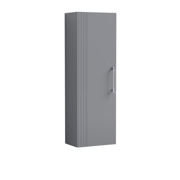 Nuie Tall Storage Units,Modern Storage Units Satin Grey Nuie Deco 1 Door Wall Hung Tall Storage Unit 400mm Wide