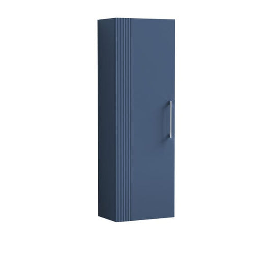 Nuie Tall Storage Units,Modern Storage Units Satin Blue Nuie Deco 1 Door Wall Hung Tall Storage Unit 400mm Wide
