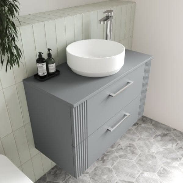 Nuie Wall Hung Vanity Units,Modern Vanity Units,Basins With Wall Hung Vanity Units,Nuie Nuie Deco 2 Drawer Wall Hung Vanity Unit With Worktop 800mm Wide
