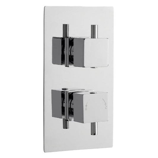 Nuie Concealed Shower Valves Nuie Dual Handle Minimalist Concealed Shower Valve With 2 Way Diverter - Chrome