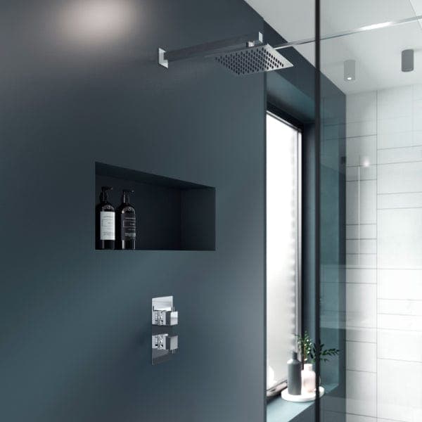 Nuie Concealed Shower Valves Nuie Dual Handle Minimalist Concealed Shower Valve With 2 Way Diverter - Chrome