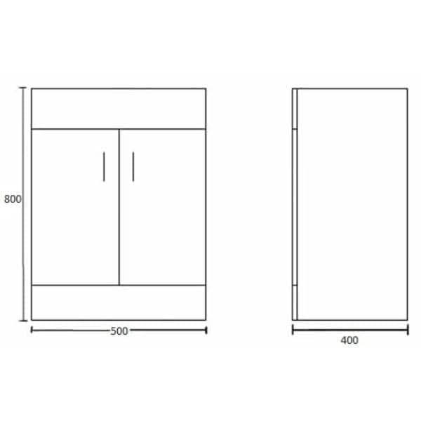 Nuie Floor Standing Vanity Units,Modern Vanity Units,Basins With Floor Standing Vanity Units,Nuie Nuie Eden 2 Door Floorstanding Vanity Unit With Basin-2 - Gloss White