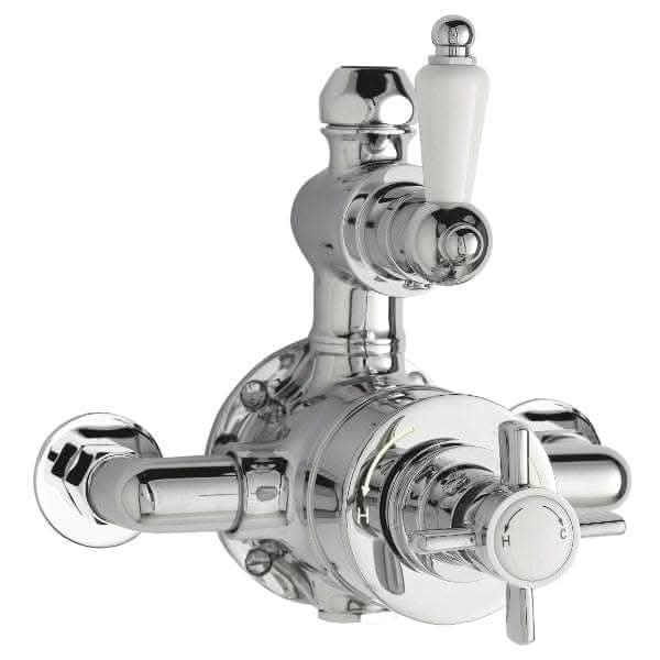Nuie Exposed Shower Valves Nuie Edwardian Dual Handle 1 Outlet Exposed Shower Valve - Chrome