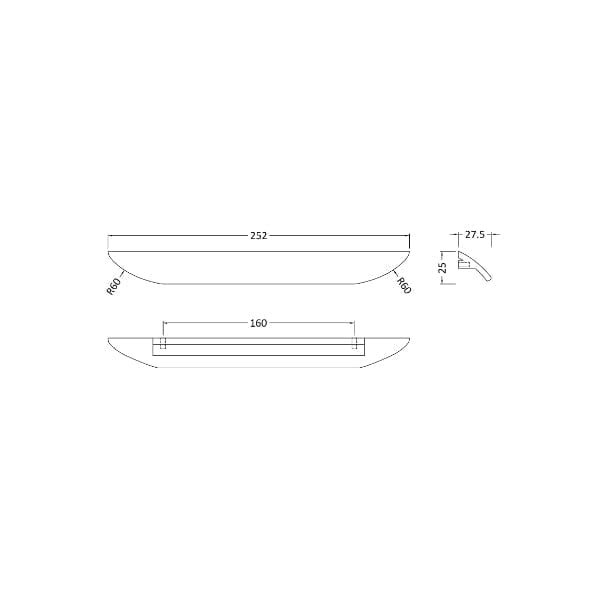 Nuie Other Furniture Accessories,Nuie Nuie Finger Pull Furniture Handle 252mm Wide