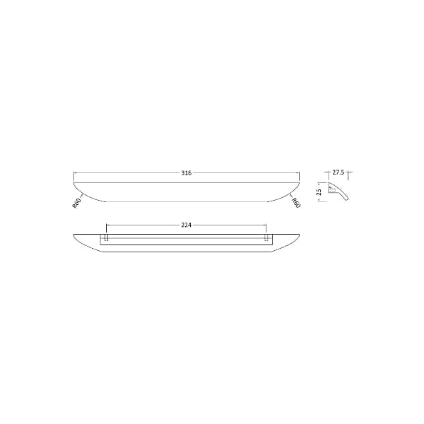 Nuie Other Furniture Accessories,Nuie Nuie Finger Pull Furniture Handle 316mm Wide