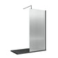 Nuie Wet Room Glass & Screens 1000mm / Matt Black Nuie Fluted Wetroom Screen And Support Bar