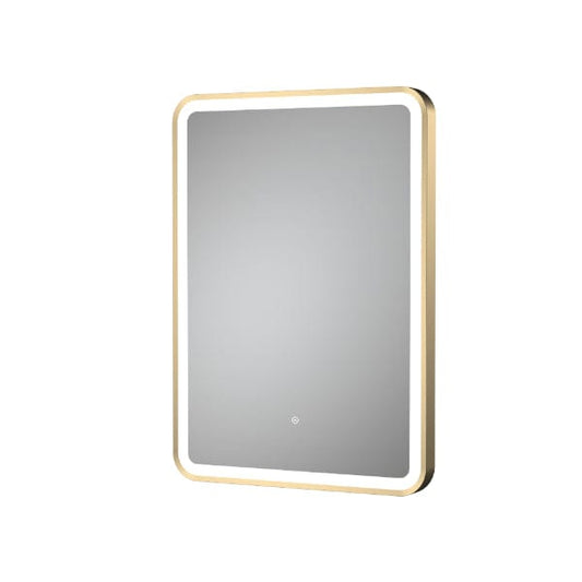 Nuie Illuminated Mirrors Brushed Brass Nuie Framed LED Illuminated Mirror With Touch Sensor - 700mm x 500mm