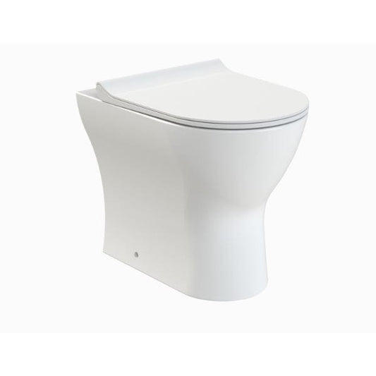 Nuie Back to Wall Toilets,Rimless Back to Wall Toilets,Modern Back To Wall Toilets Nuie Freya Rimless Back to Wall Toilet With Soft Close Seat - White