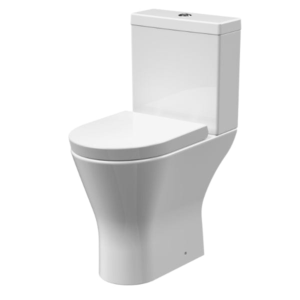 Nuie Comfort Height Toilets,Close Coupled Toilets,Modern Close Coupled Toilets,Rimless Close Coupled Toilets Nuie Freya Rimless Comfort Height Close Coupled Toilet With Push Button Cistern And Soft Close Seat - White