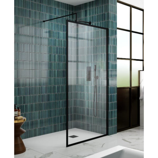 Nuie Wet Room Glass & Screens Nuie Full Outer Framed Wetroom Screen with Support Bar