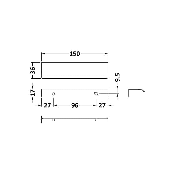 Nuie Other Furniture Accessories,Nuie Nuie Furniture Handle 150mm Wide