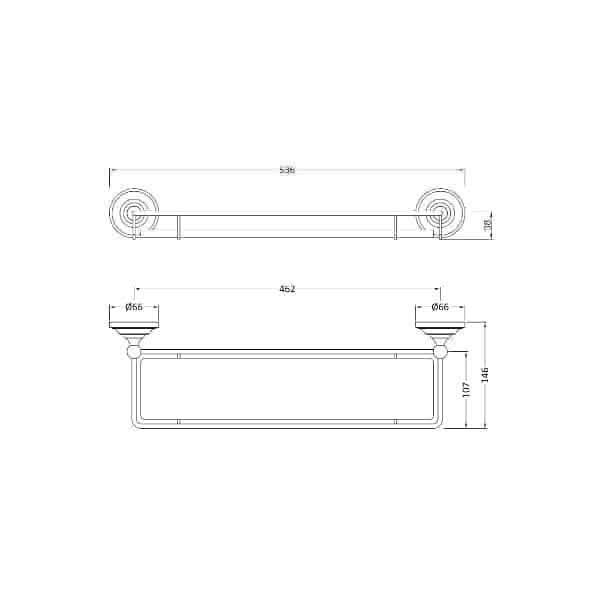 Nuie Shelves Nuie Gallery Glass Shelf - Chrome